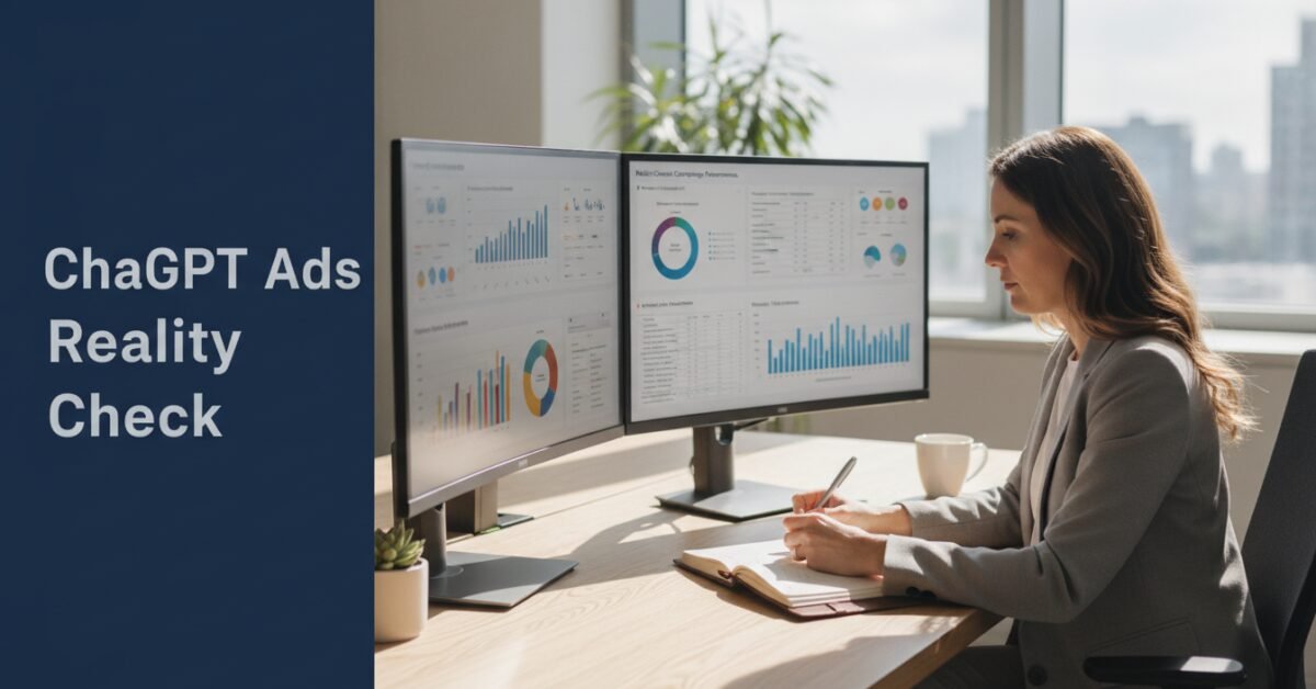 Digital marketing strategist analyzing campaign performance for ChatGPT advertising