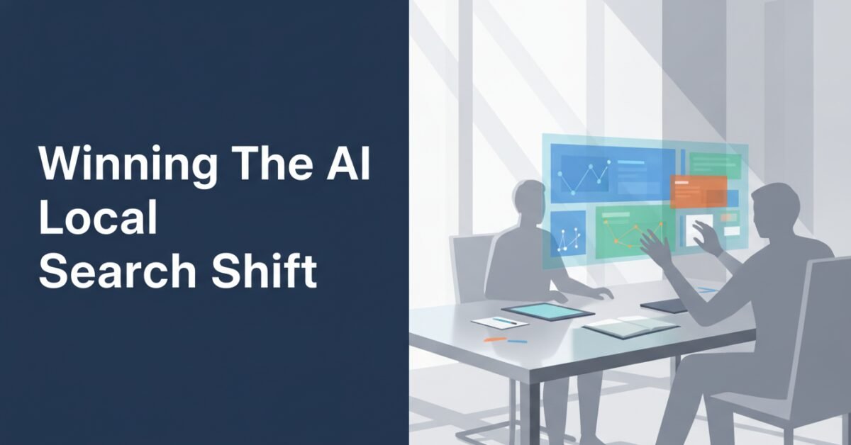 Professional reviewing analytics dashboards to optimize AI local search strategy across digital channels